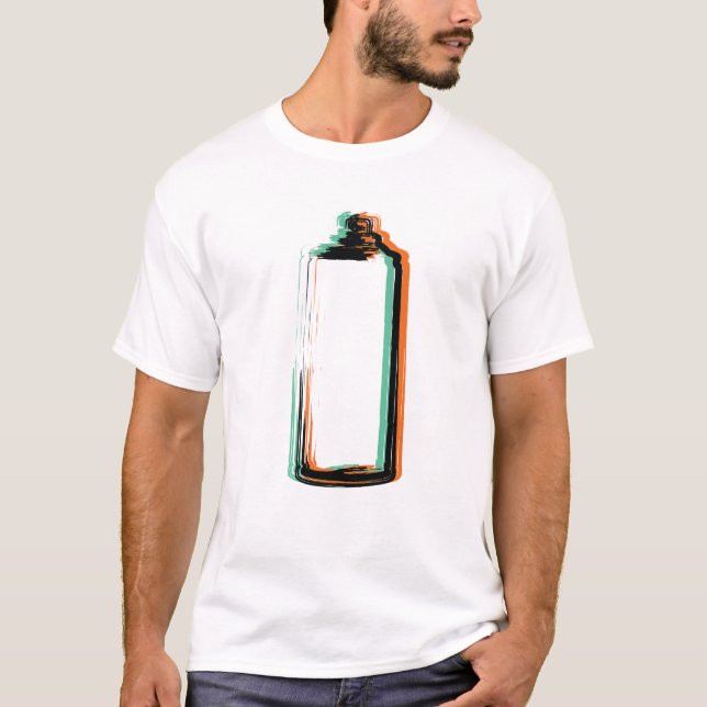 Camiseta Latas de Spray Pintura Abstrata (Frente)