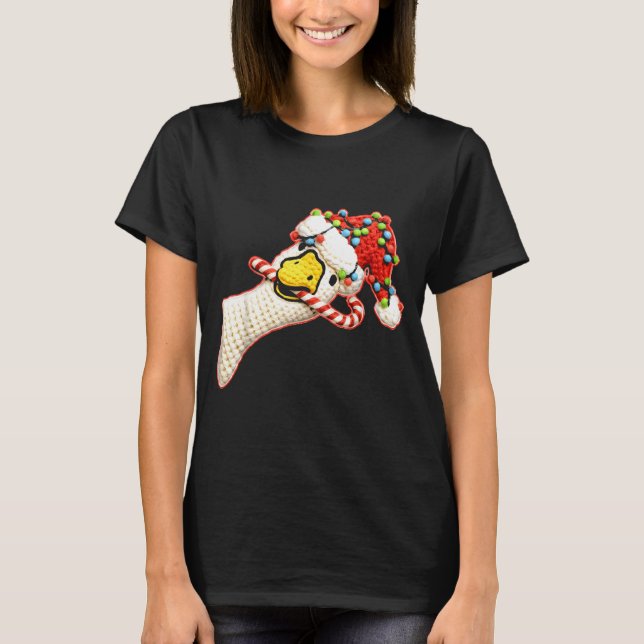 Camiseta Latch Hook Faux Yarn Funny Goose Christmas Crochet (Frente)