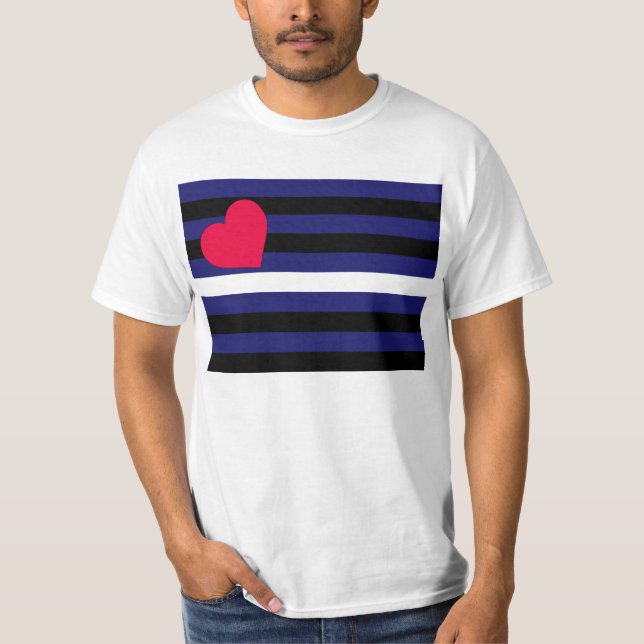 Camiseta Látex de couro e de orgulho de BDSM bandeira (Frente)