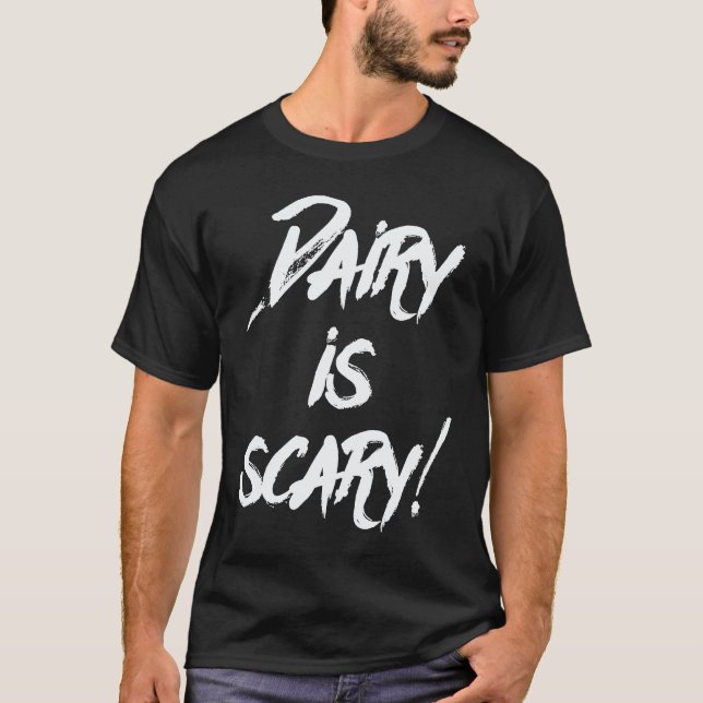 Camiseta Laticínios são Assustadores Sem Leite Leite vegeta (Frente)
