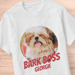 Camiseta Latido Chefe Pet Dog Foto Moderna Legal Simples<br><div class="desc">Design é simples com um fundo de cores simples e sans serif typografia para um olhar de super-herói.</div>