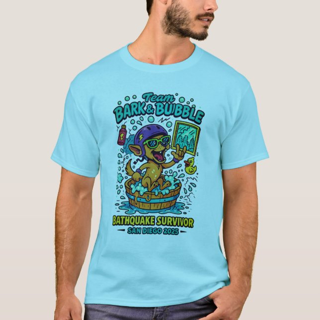 Camiseta "Latido de Equipe e Sobrevivente Bathquake San Die (Frente)