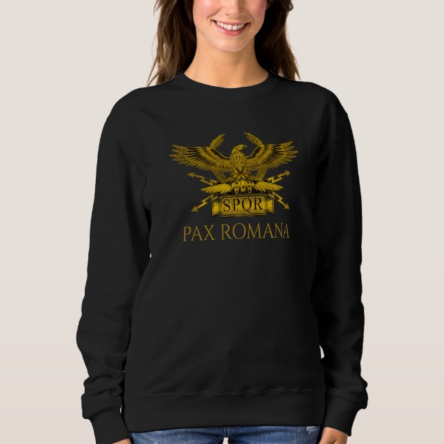 Camiseta Latim Cotação Pax Romana SPQR Águia Romana Antiga (Frente)