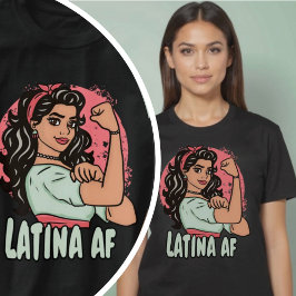 Camiseta Latina AF Desenha Mão Espanhola Empoderadora