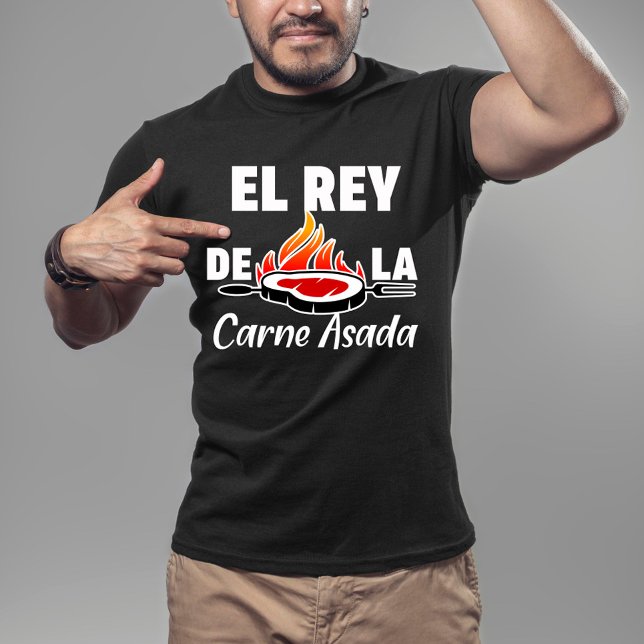 Camiseta Latino Pai El Rey de la Carne Asada (Criador carregado)