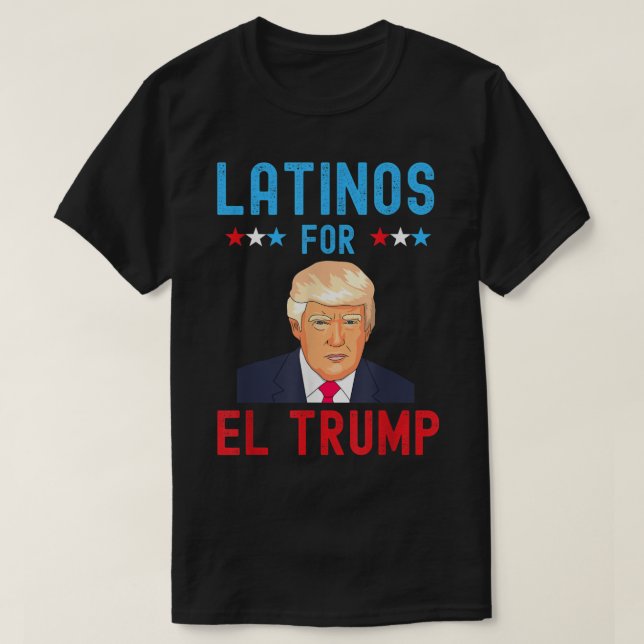 Camiseta Latinos para El Trump - Orgulhosa Eleição do Apoia (Frente do Design)