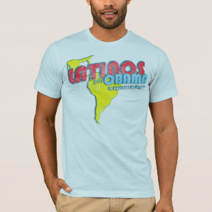 Camiseta Latinos Por Obama 4-Distressed