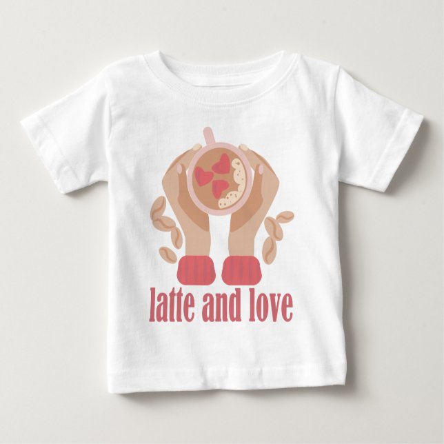 Camiseta Latite e xícara de amor, mãos e café (Frente)