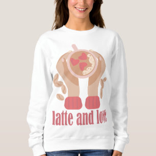 Camiseta Latite e xícara de amor, mãos e café
