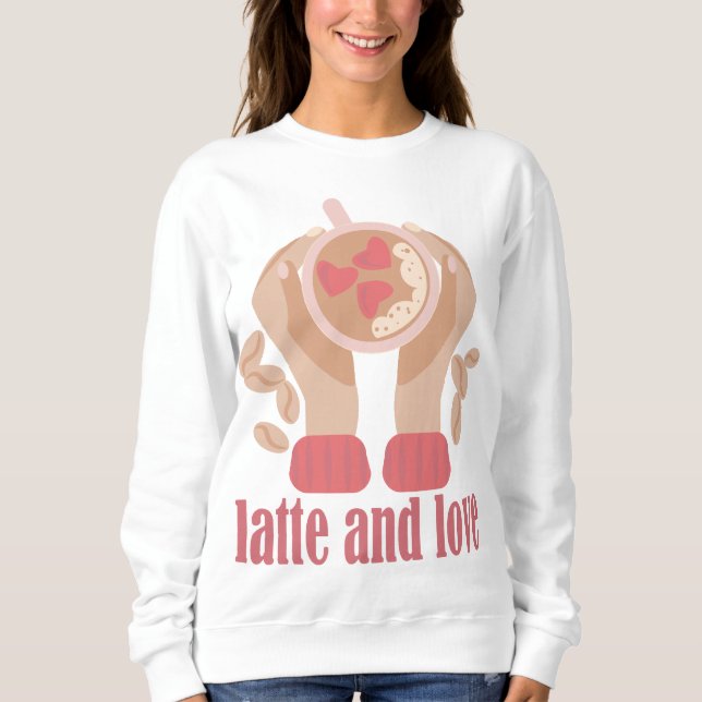 Camiseta Latite e xícara de amor, mãos e café (Frente)