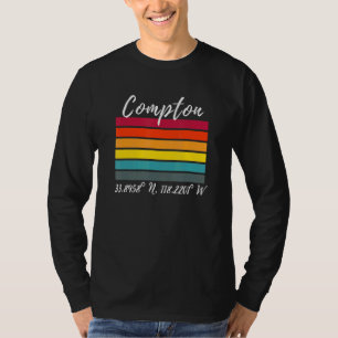 Camiseta Latitude e Longitude de Compton Ca Los Angeles Fãs