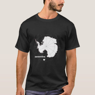 Camiseta Latitude E Longitude Do Coração Antártico