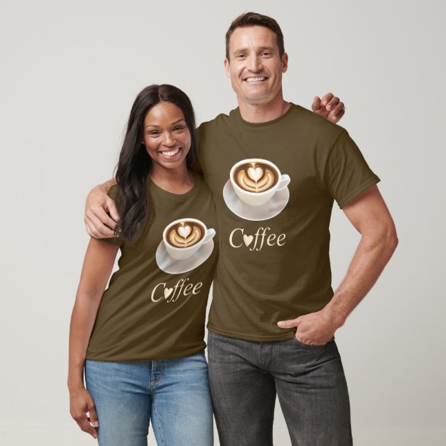 Camiseta Latte com Coração para Amantes de Café (Unissex)