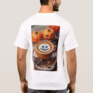 Camiseta Latte de Abóbora com Especiarias e Arte de Hallowe