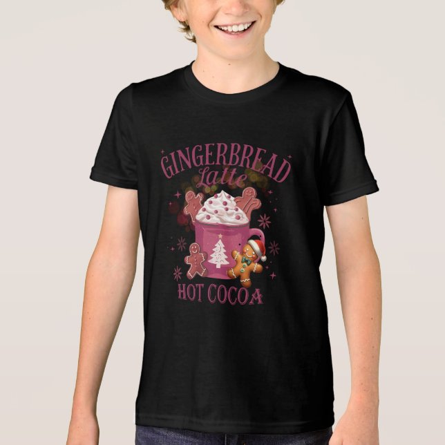 Camiseta Latte de gengibre quente de chocolate natal (Frente)