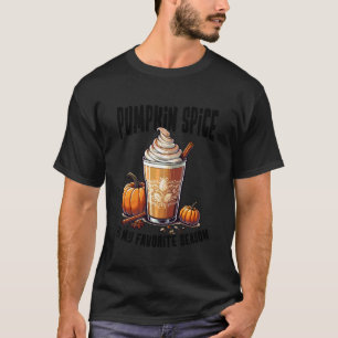 Camiseta Latte de Tempero de Abóbora Outono Café Temporada