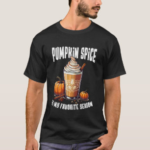 Camiseta Latte de Tempero de Abóbora Outono Café Temporada