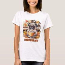 Latte de Tempero de Abóbora Pug Fofo Engraçado Ama