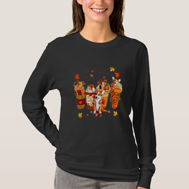 Camiseta Latte Gelado de Café de Outono com Tempero de Abób (Frente)