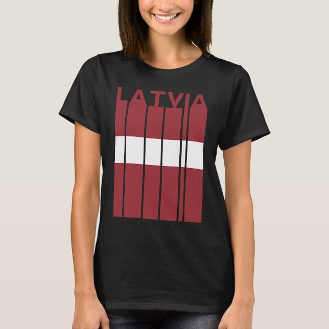 Camiseta Latvia  Vintage Latvia Flag Latvian Flag (Frente)