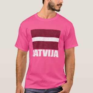Camiseta Latvija Flag Grunge Vintage Souvenir Letónia