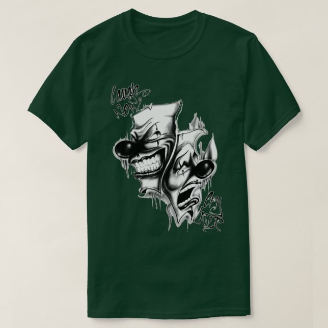 Camiseta laugh now cry later classic (Frente do Design)