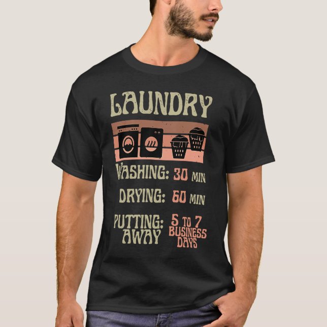 Camiseta Laundry Procrastinator for Lazy IndividualCollege  (Frente)