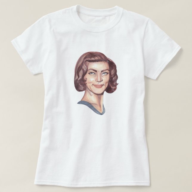Camiseta Lauren Bacall - Retrato (Frente do Design)