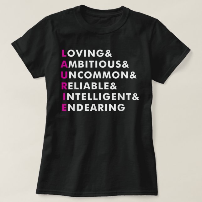 Camiseta Laurie Name Shirt Personalised Gift (Frente do Design)