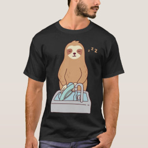 Camiseta Lava-branca, lavagem com sono, Pó-preguiçoso
