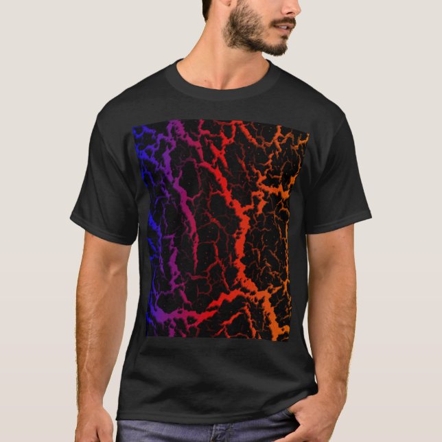 Camiseta Lava de espaço rachada - PBROY de calor (Frente)