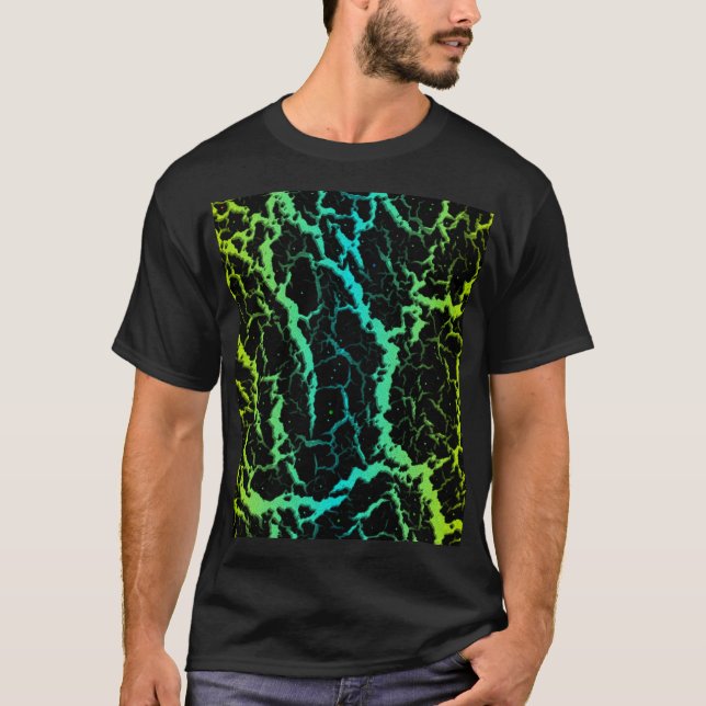Camiseta Lava Espacial Rachada - Lima/Ciano (Frente)