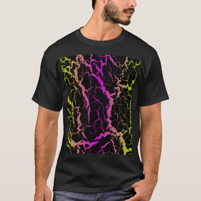 Camiseta Lava Espacial Rachada - Lima/Rosa (Frente)