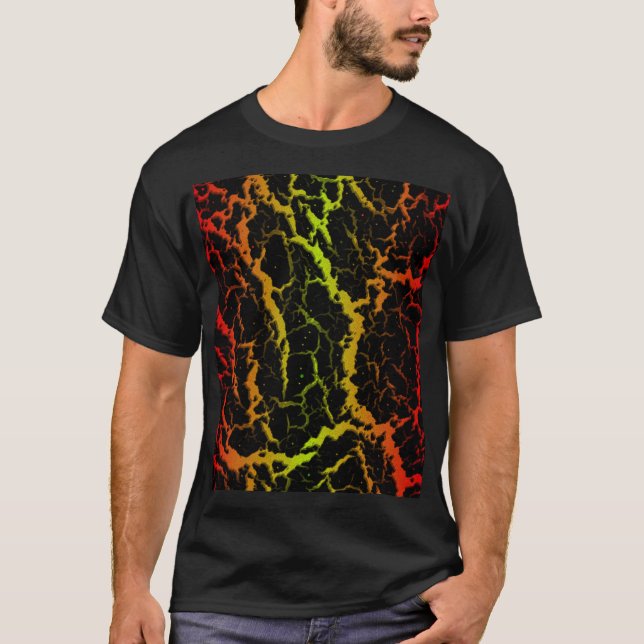 Camiseta Lava Espacial Rachada - Vermelho/Lima (Frente)
