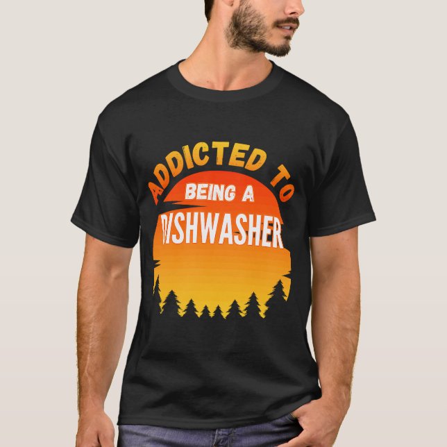Camiseta Lava-louça viciada em lava-louça (Frente)