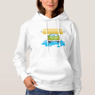 Camiseta Lavagem de Carro de Desenho Animado Verde Feliz Ca