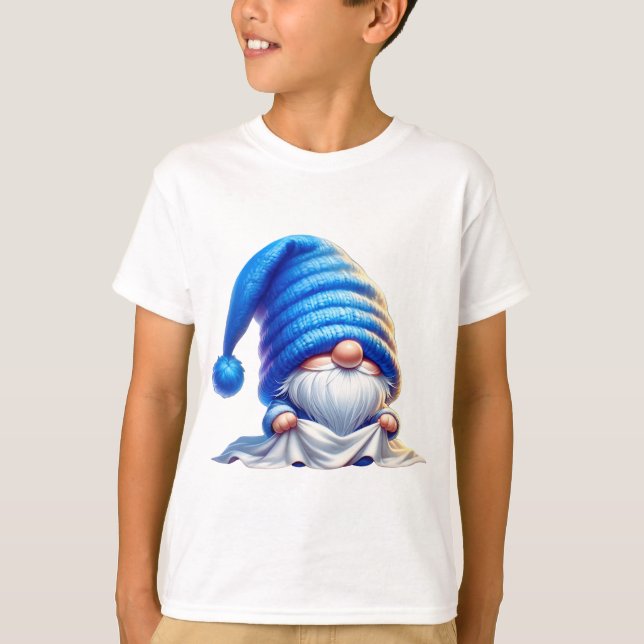 Camiseta Lavagem de Dobragem de Gnome focada Diligentemente (Frente)