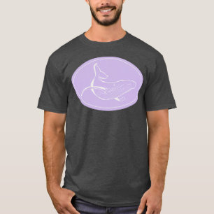 Camiseta Lavanda de baleia-jubarte minimalista e branca