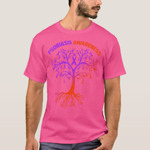 Camiseta Lavanda De Consciência Da Psoríase E Fita Laranja 