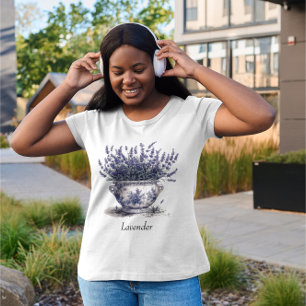 Camiseta Lavanda em Azul Delft, personalizável