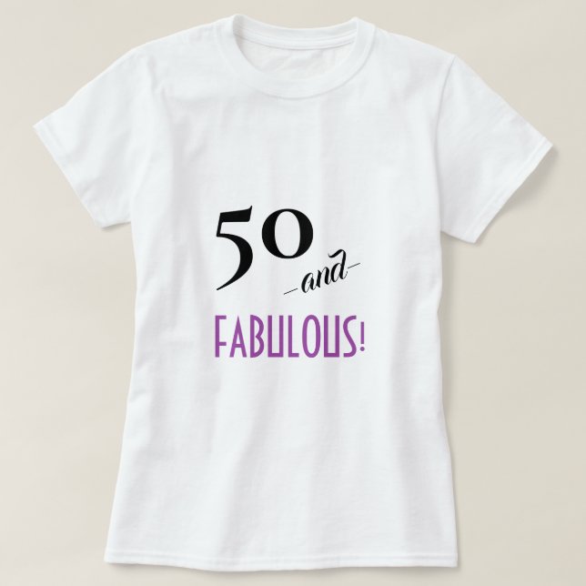 Camiseta Lavanda retro 50 e FABULOSO! 50th Aniversário (Frente do Design)