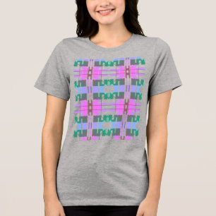 Camiseta Lavanda Verde Cor-de-Rosa, Azulejos de Arte Tribal
