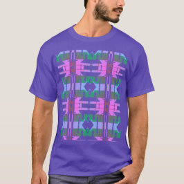 Camiseta Lavanda Verde Cor-de-Rosa, Azulejos de Arte Tribal