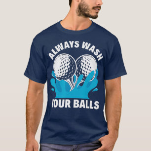 Camiseta Lave Sempre Seu Golfe Engraçado De Bolas (2)