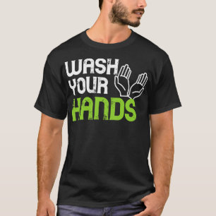 Camiseta Lave suas mãos Dama higiênico engraçado 1
