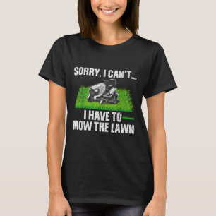 Camiseta Lawn Mower Novelelty Para Homens Mulheres Crianças
