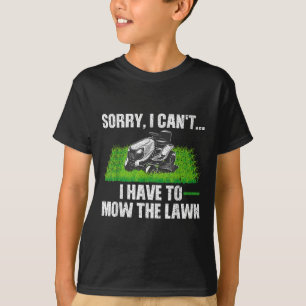 Camiseta Lawn Mower Novelelty Para Homens Mulheres Crianças
