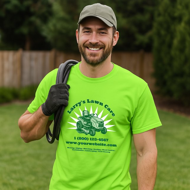 Camiseta Lawnmower Lawn Care Business Template (Criador carregado)