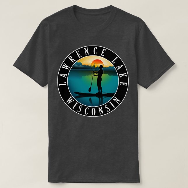Camiseta Lawrence Lake Wisconsin Paddleboard (Frente do Design)