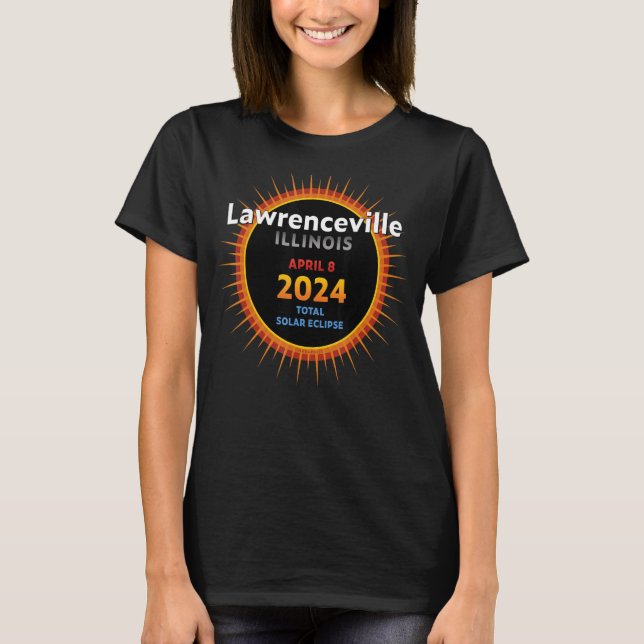 Camiseta Lawrenceville Illinois IL Total Solar Eclipse 2024 (Frente)